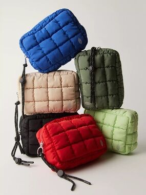 Free People Movement quilted green toiletry bag